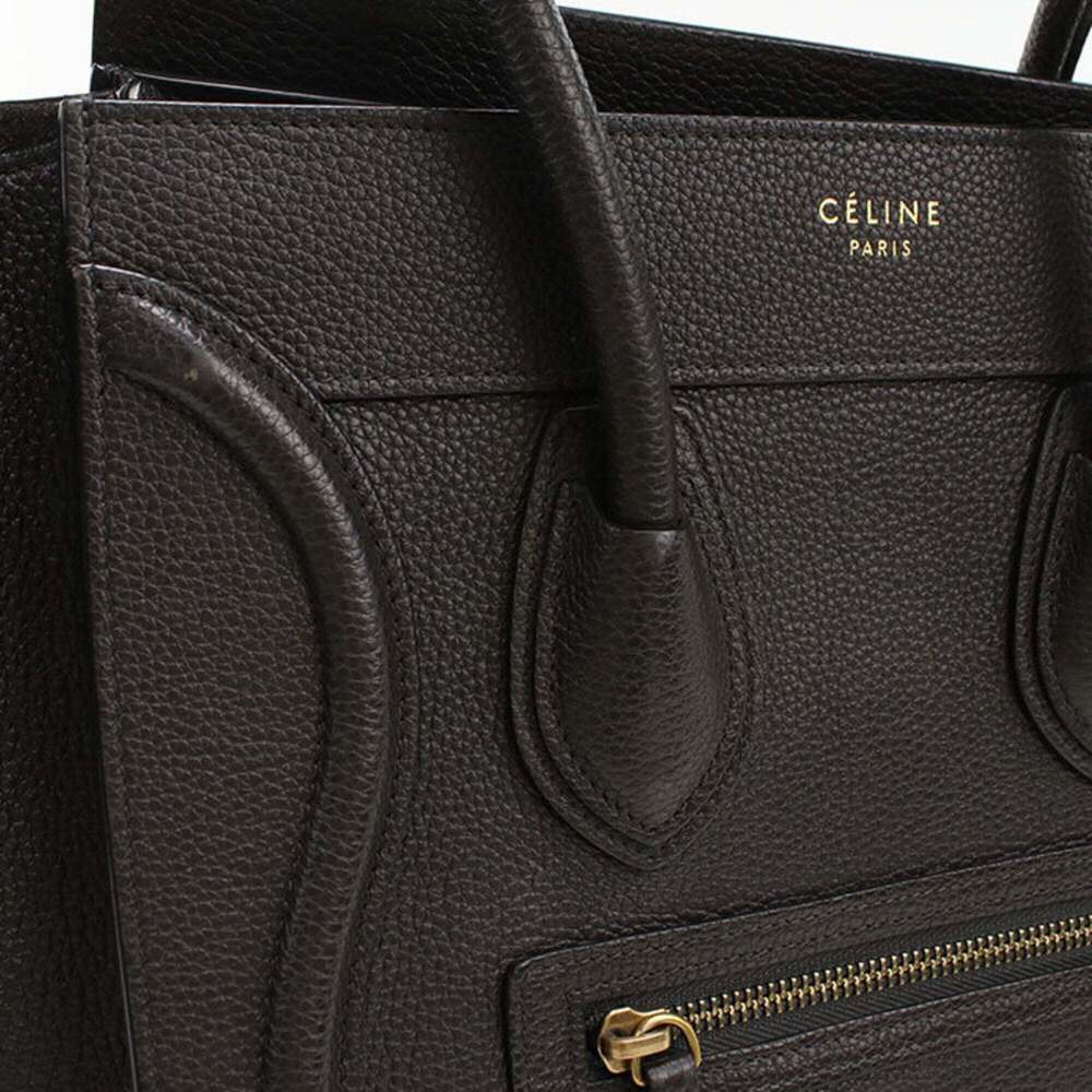 CELINE Celine Luggage Micro Tote Bag for Women, Black - Picture 7 of 9